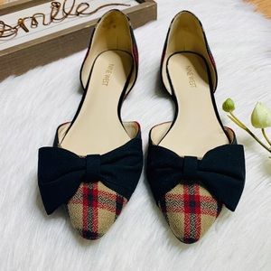 Nine West Stefany Plaid Bow Flats 9